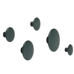 The Dots klädkrok dark green, Ø6,5 cm