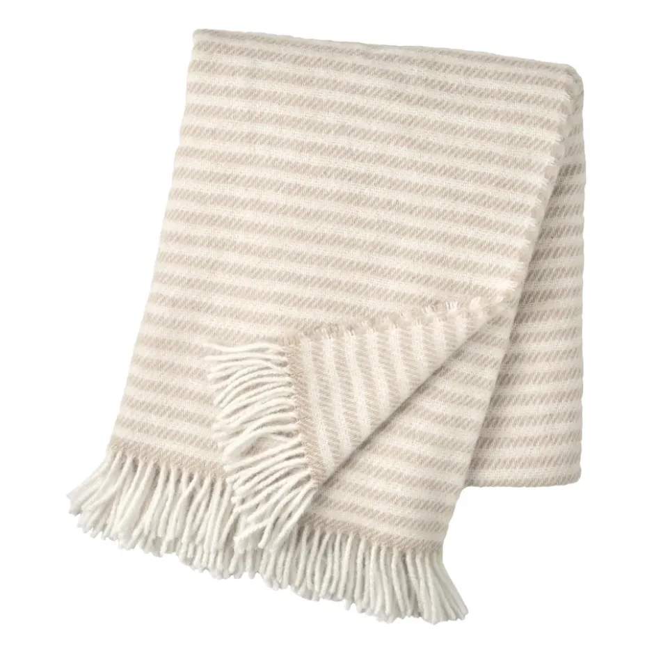 Tidal ullpläd 130x180 cm, Beige