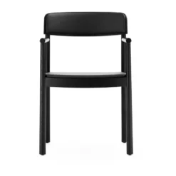 Timb karmstol med dyna, Black/ Ultra Leather - Black