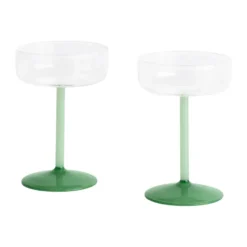 Tint coupeglas 20 cl 2-pack, Clear-jade light green-jade dark green