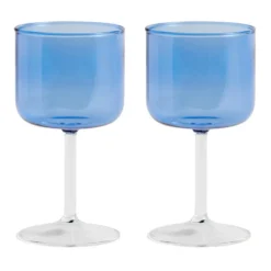 Tint vinglas 25 cl 2-pack, Blå-klar