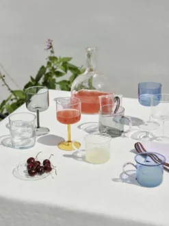 Tint vinglas 25 cl 2-pack, Blå-klar