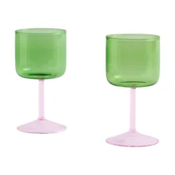 Tint vinglas 25 cl 2-pack, Grön-rosa