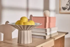 Toppu centerpiece hög Ø30x17 cm, Clay-Ice blue