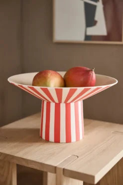 Toppu centerpiece hög Ø30x17 cm, Red-peach