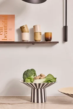 Toppu centerpiece hög Ø30x17 cm, White-black
