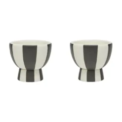 Toppu äggkopp 2-pack, White-black