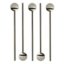 Tor cocktailsked med sugrör 20 cm 6-pack, Rostfritt stål