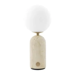 Torrano bordslampa portabel, Beige travertine