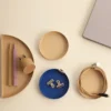 Treasure Trays bricka set om 4, Beige-cobalt blue