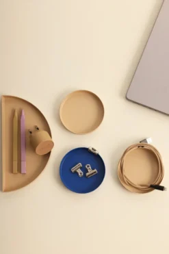 Treasure Trays bricka set om 4, Beige-cobalt blue