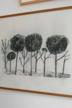 Trees poster 50x70 cm, Svart- off white