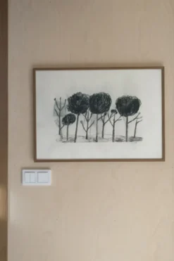 Trees poster 50x70 cm, Svart- off white