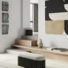 Tribu bänk linne, Coffee-white chalk
