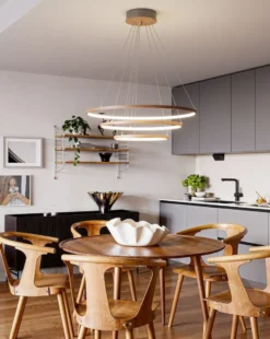 Trione taklampa Ø80 cm, Valnöt