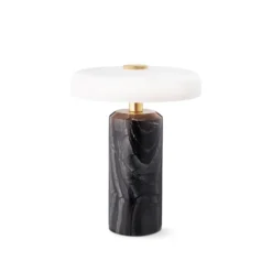 Trip bordslampa Ø17x21 cm marmor, Kol-matt opal