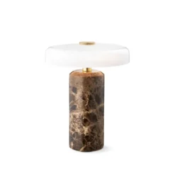 Trip bordslampa Ø17x21 cm marmor, Mörk emperador-blank opal