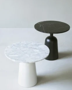 Turn justerbart bord Ø55 cm, Svart marmor