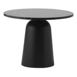 Turn justerbart bord Ø55 cm, Svart marmor