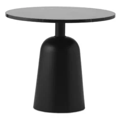 Turn justerbart bord Ø55 cm, Svart marmor