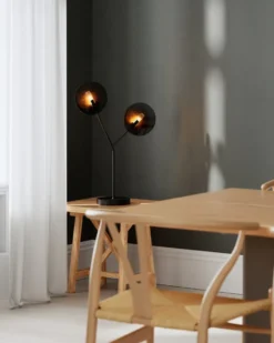 Turno bordslampa 59 cm, Matt svart-guld