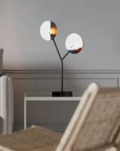 Turno bordslampa 59 cm, Matt svart-guld