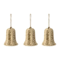 Twine julgranshänge klocka 3-pack, Natur
