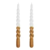 Twisted skruvade ljus tvåfärgade 25 cm 2-pack, Golden brown-white