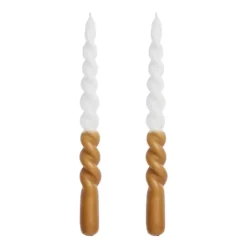 Twisted skruvade ljus tvåfärgade 25 cm 2-pack, Golden brown-white