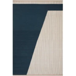 Una ullmatta 230x320 cm, Dark blue-beige-off white