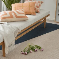 Una ullmatta 180x270 cm, Dark blue-beige-off white