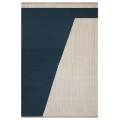 Una ullmatta 180x270 cm, Dark blue-beige-off white