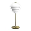 Valencia bordslampa 41 cm, Mattvit-mässing
