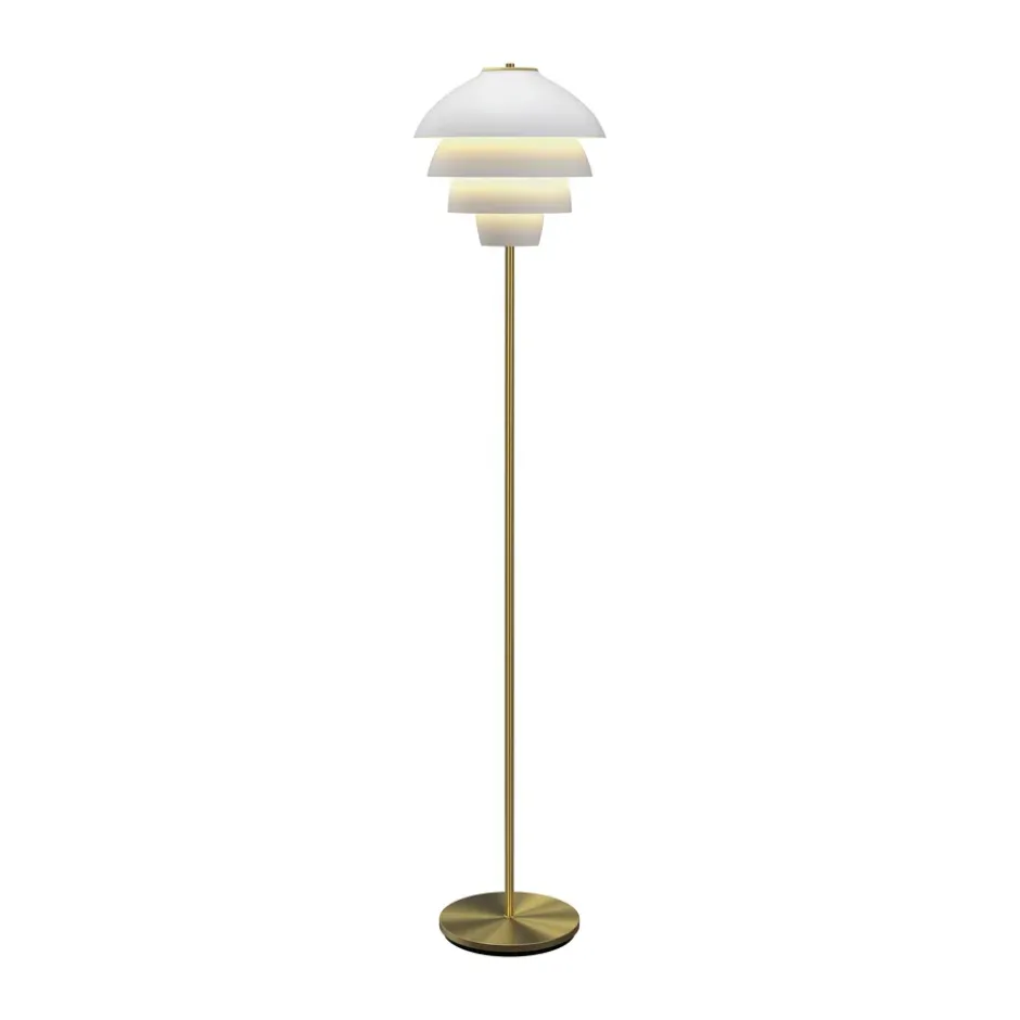 Valencia golvlampa 150 cm, Mattvit-mässing