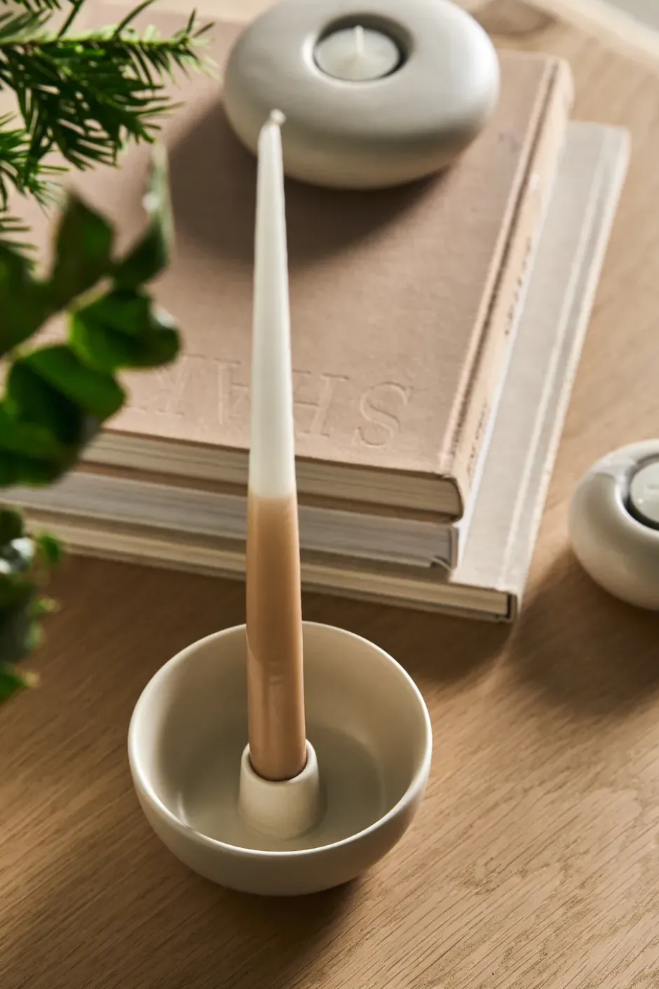 Valley ljusstake Ø12 cm, Beige