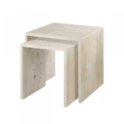 Varu sidobord 2 delar, Travertine