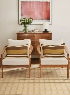 Vera kuddfodral, Masala Yellow-Taupe, 40x60 cm