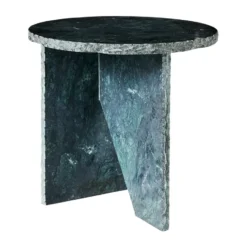 Verde sidobord Ø40 cm, Grön marmor