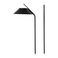 Vinkel solcellslampa pollare med stativ, Black