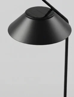Vinkel solcellslampa pollare med stativ, Black