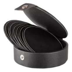 Visby glasunderlägg Ø10 cm 6-pack, Svart