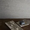 Vita dekorationsbricka, Seashell, 12x12 cm