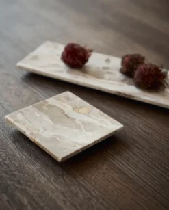 Vita dekorationsbricka, Seashell, 12x12 cm