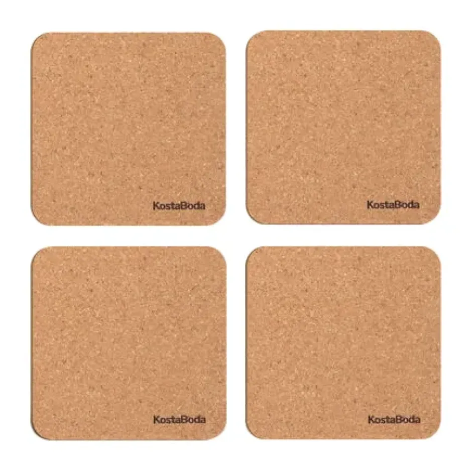 Viva glasunderlägg 9,6x9,6 cm 4-pack, Kork
