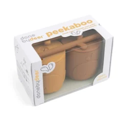 Wally mugg med peekaboo sugrör 2-pack, Mustard