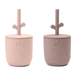 Wally mugg med peekaboo sugrör 2-pack, Powder