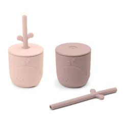 Wally mugg med peekaboo sugrör 2-pack, Powder
