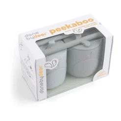 Wally mugg med peekaboo sugrör 2-pack, Grey