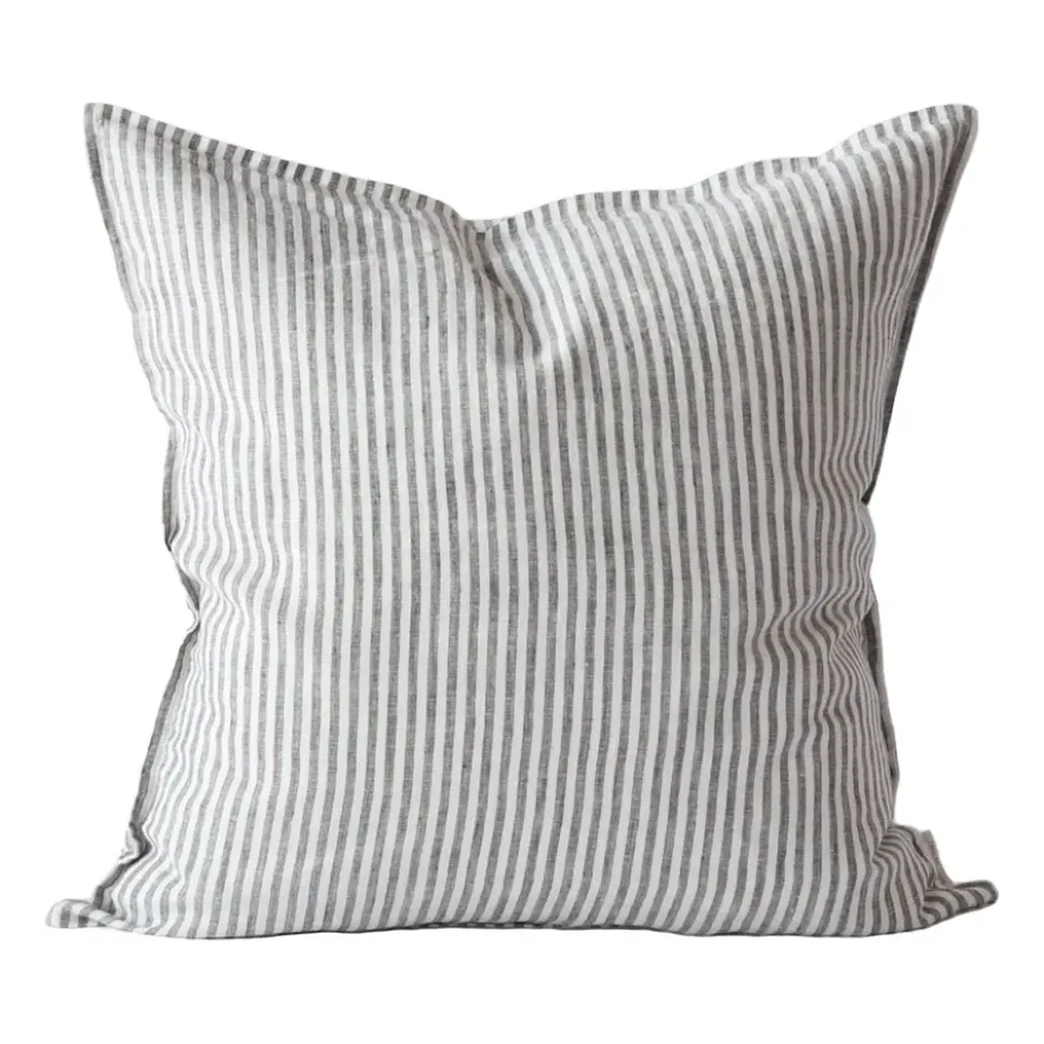 Washed linen kuddfodral 50x50 cm, Grey-white