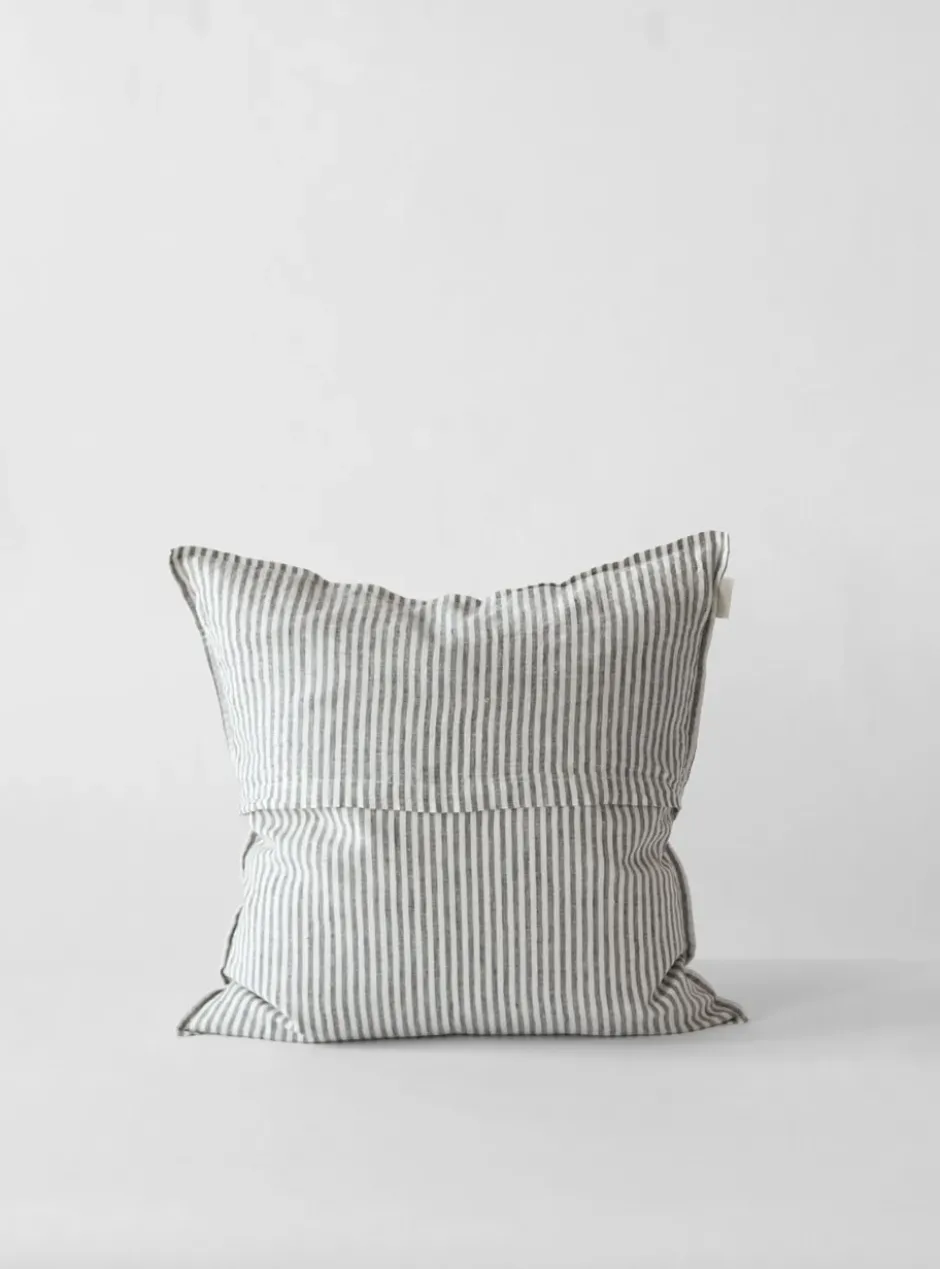 Washed linen kuddfodral 50x50 cm, Grey-white